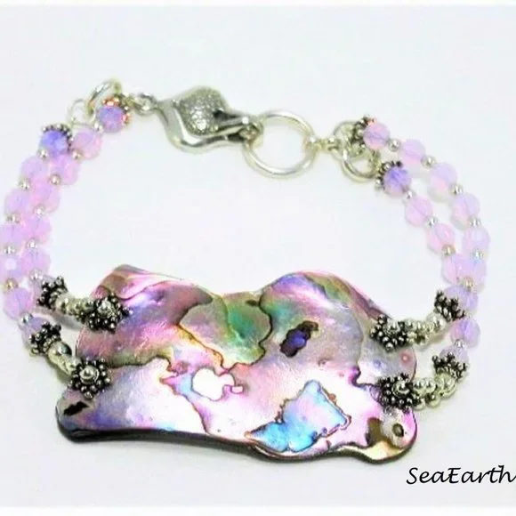 Abalone and Swarovski Crystal Bracelet - Picture 1 of 1